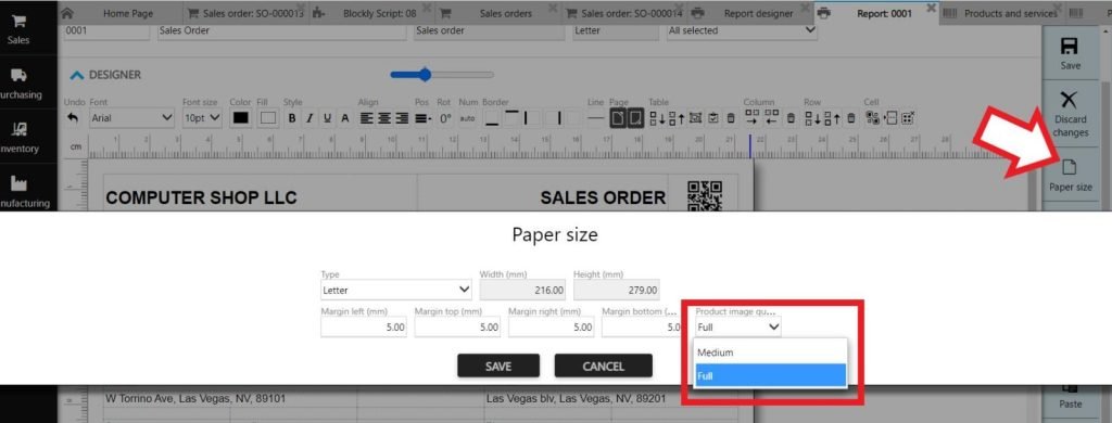 Image size in report designer
