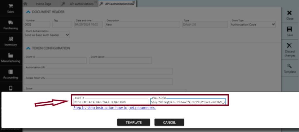 erpag client id and client secret