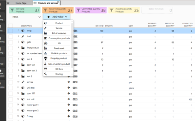 Quantity of products in ERPAG – explained
