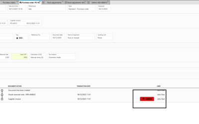 Timeline – Undo Error